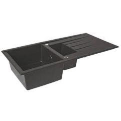 PLASTIC & RESIN KITCHEN SINK & DRAINER BLACK 1.5 BOWL REVERSIBLE 1000 X 500MM